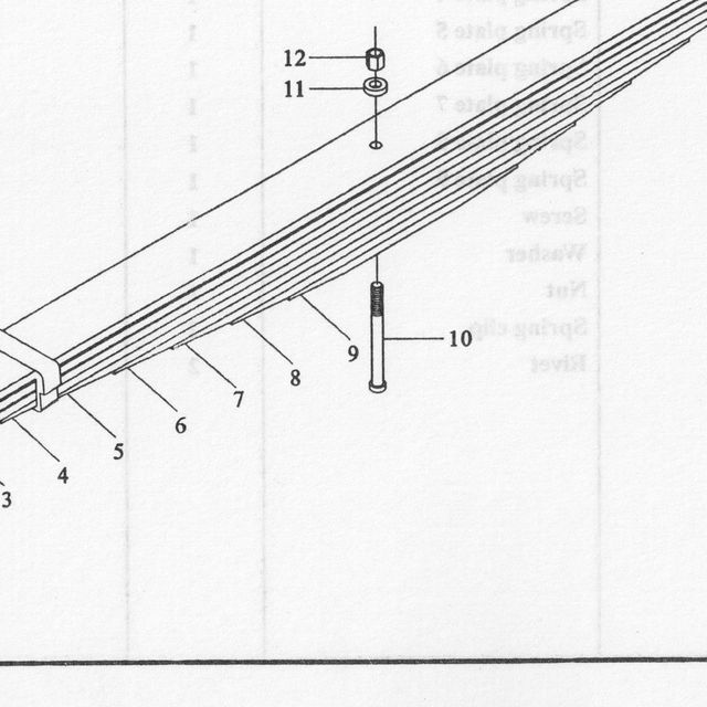 Рессорный лист 9 — положение на схеме Рессора передняя
