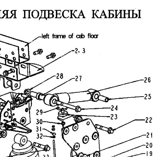 втулка 1 — положение на схеме Задняя подвеска кабины