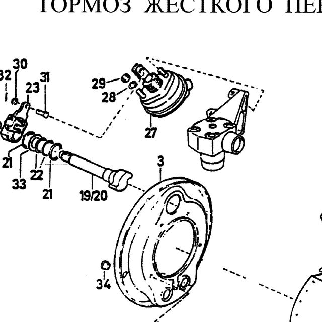 Пыльник колесный передний (мост STEYR) HOWO (Хово) — положение на схеме Тормоз передний