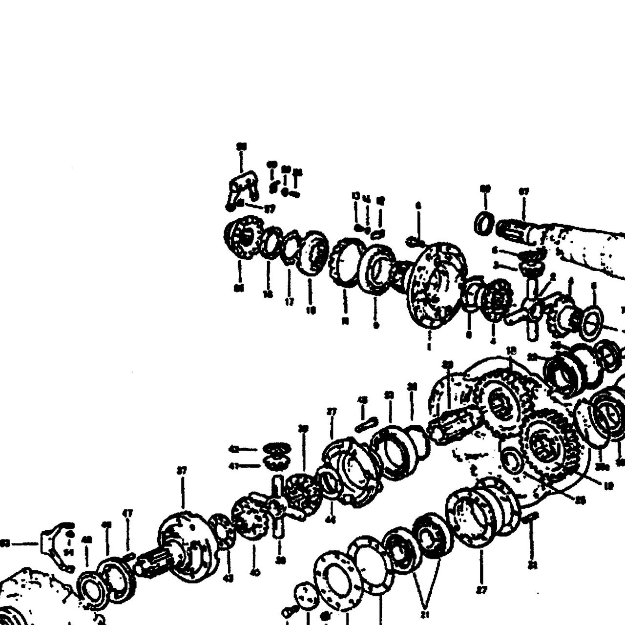 Муфта зубчатая блокировки дифференциала редуктора неподвижная HOWO (Хово) — положение на схеме Механизм привода среднего моста.