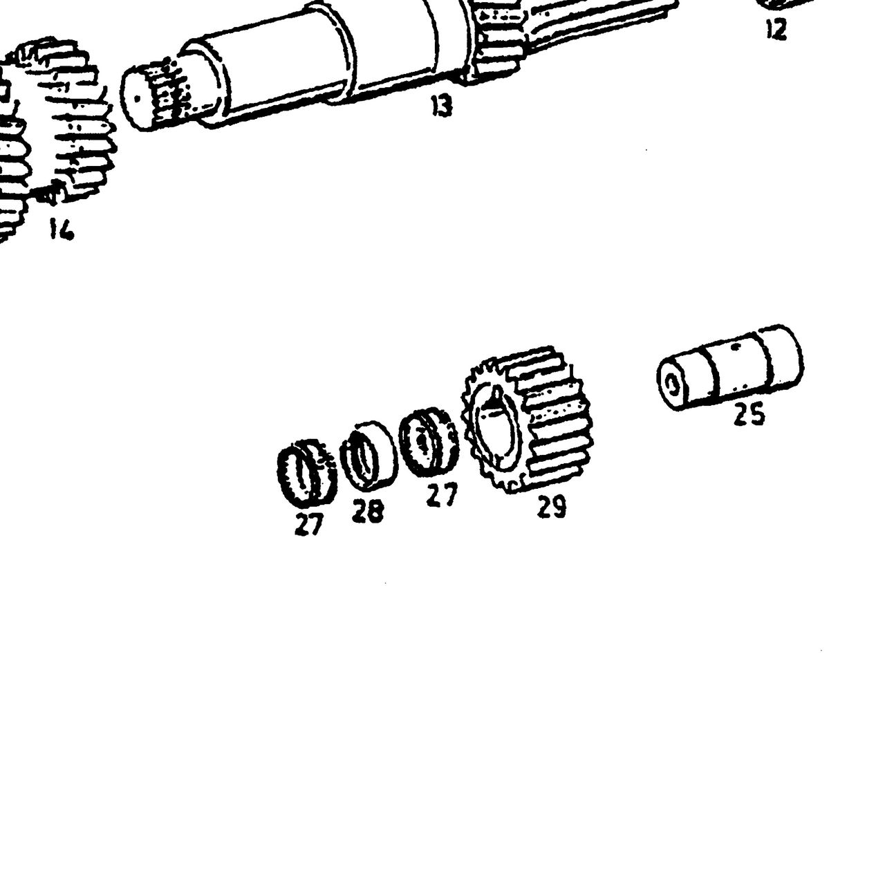 Подшипник шестерни задней передачи игольчатый КПП ZF 5S-150\4S-130 HOWO (Хово) — положение на схеме Первичный вал, промвал и шестерни