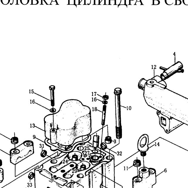 Гайка шестигранная тип I — положение на схеме ГБЦ в сборе