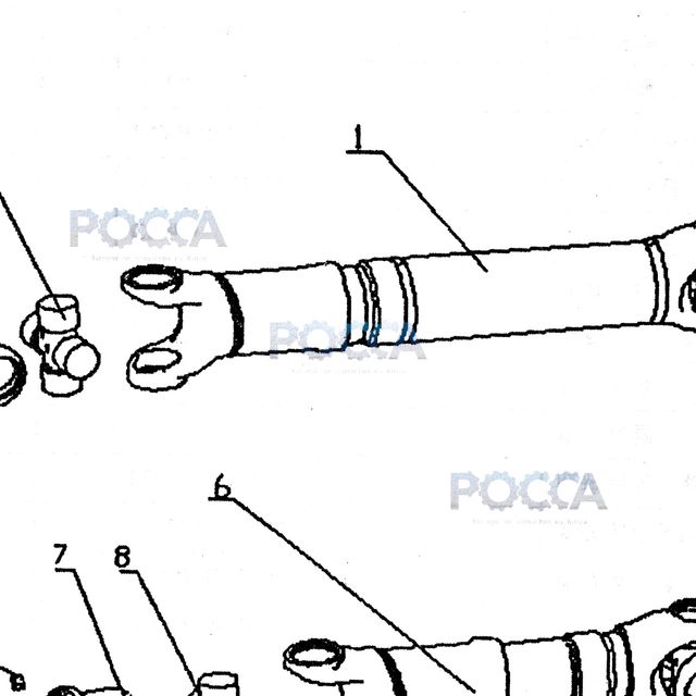 Гайка М14 карданного вала HOWO (Хово) — положение на схеме Кардан 6х4