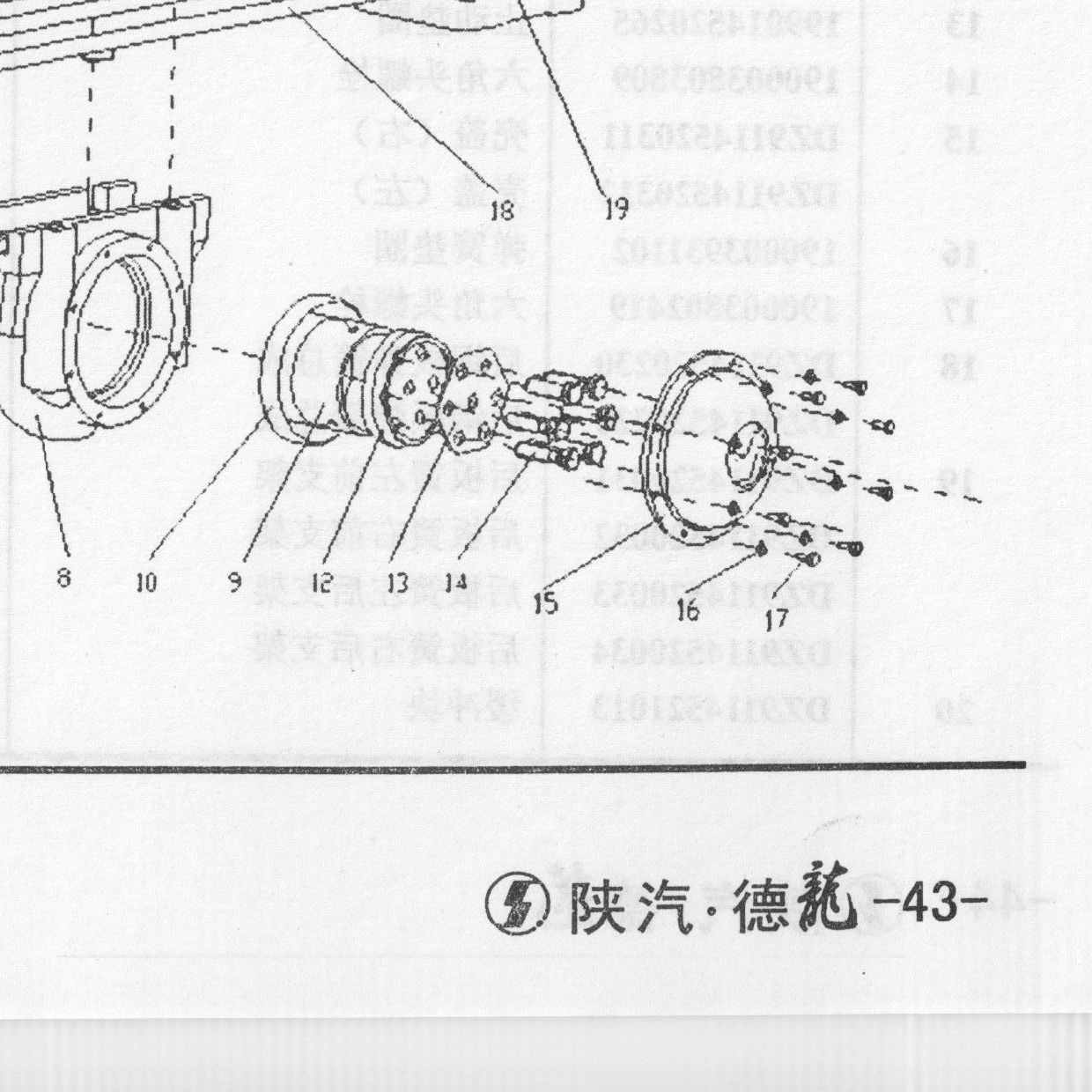 Крышка вала балансира SHAANXI F2000 F3000 с проточкой — положение на схеме Балансирная подвеска I (грузовик, тягач)