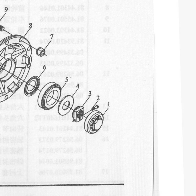 Винт SHACMAN SHAANXI (мост HDZ9.5T) OE — положение на схеме Передняя ось I