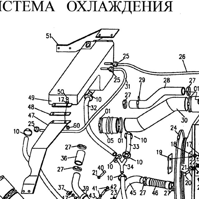 хомут для шланга — положение на схеме Радиатор