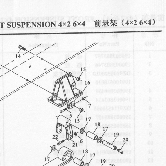 Гайка М16х1.5 самоконтрящаяся HOWO (Хово) SHAANXI (Шанкси) — положение на схеме Передняя подвеска 4×2 6×4