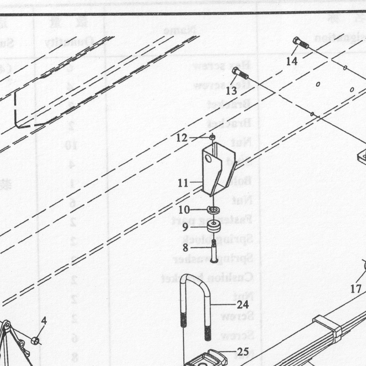 Кронштейн подушки — положение на схеме Передняя подвеска 4×2 6×4