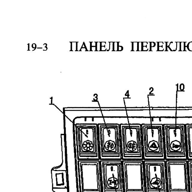 Переключатель света протифотуманных фар передних HOWO (Хово) — положение на схеме Панель переключателей и прикуриватель.