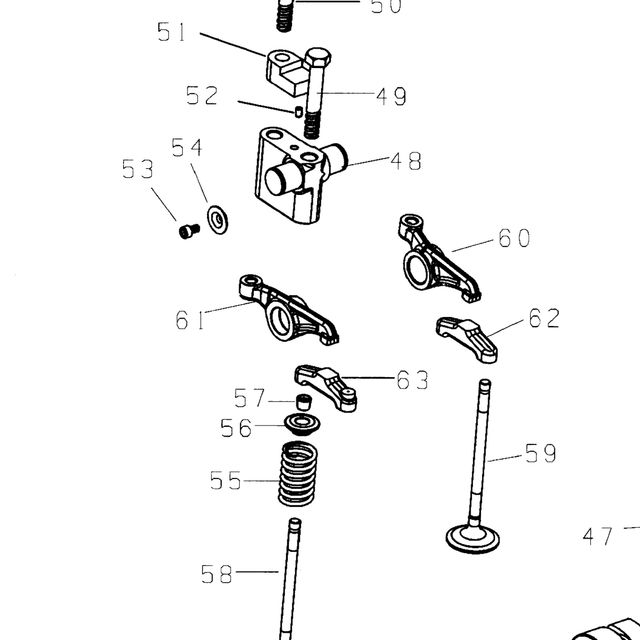 Коромысло выпусного клапана WD615 Евро-3 HOWO (Хово) — положение на схеме ГБЦ и ГРМ