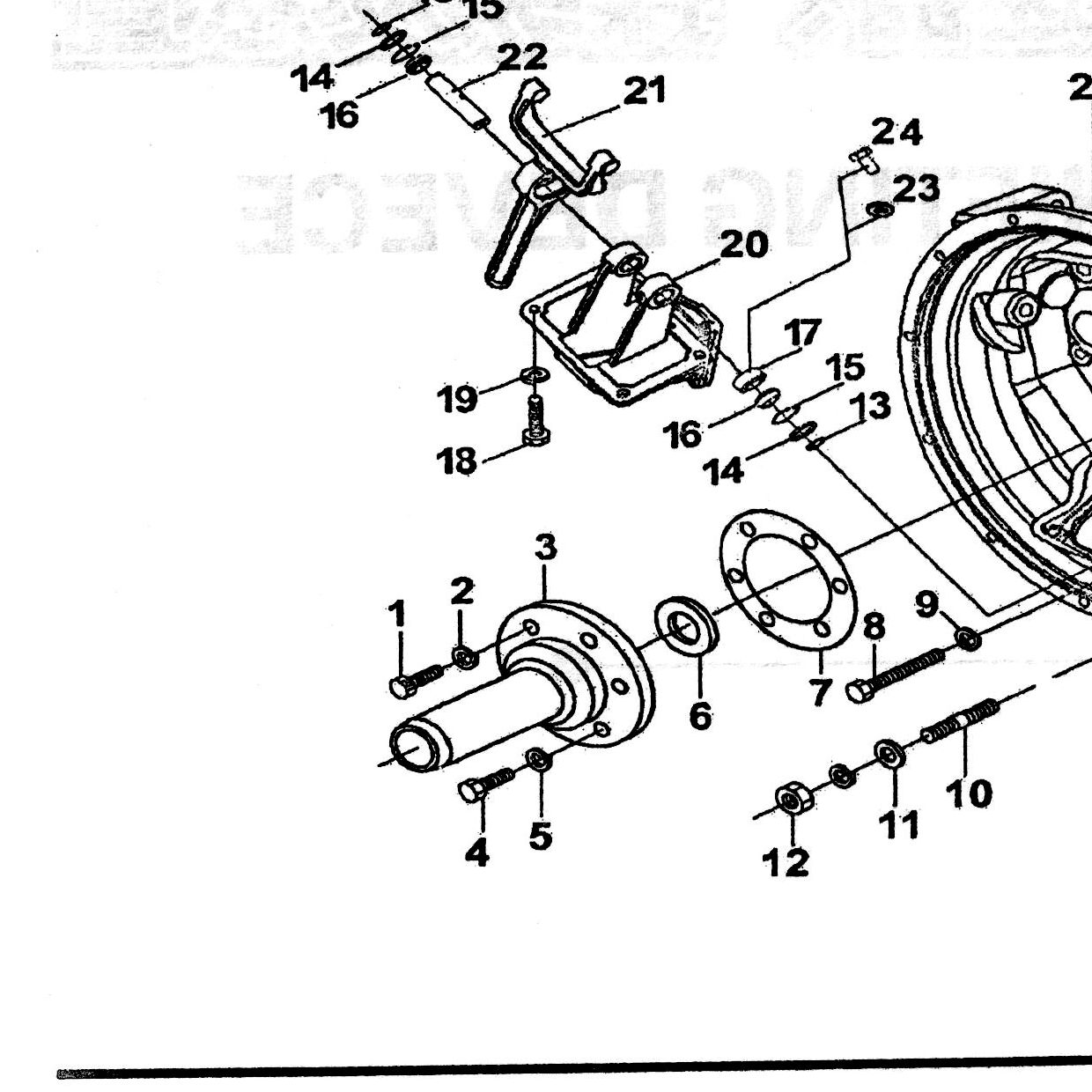 Крышка подшипника первичного вала усиленная КПП Fuller — положение на схеме кожух сцепления и корпус кпп