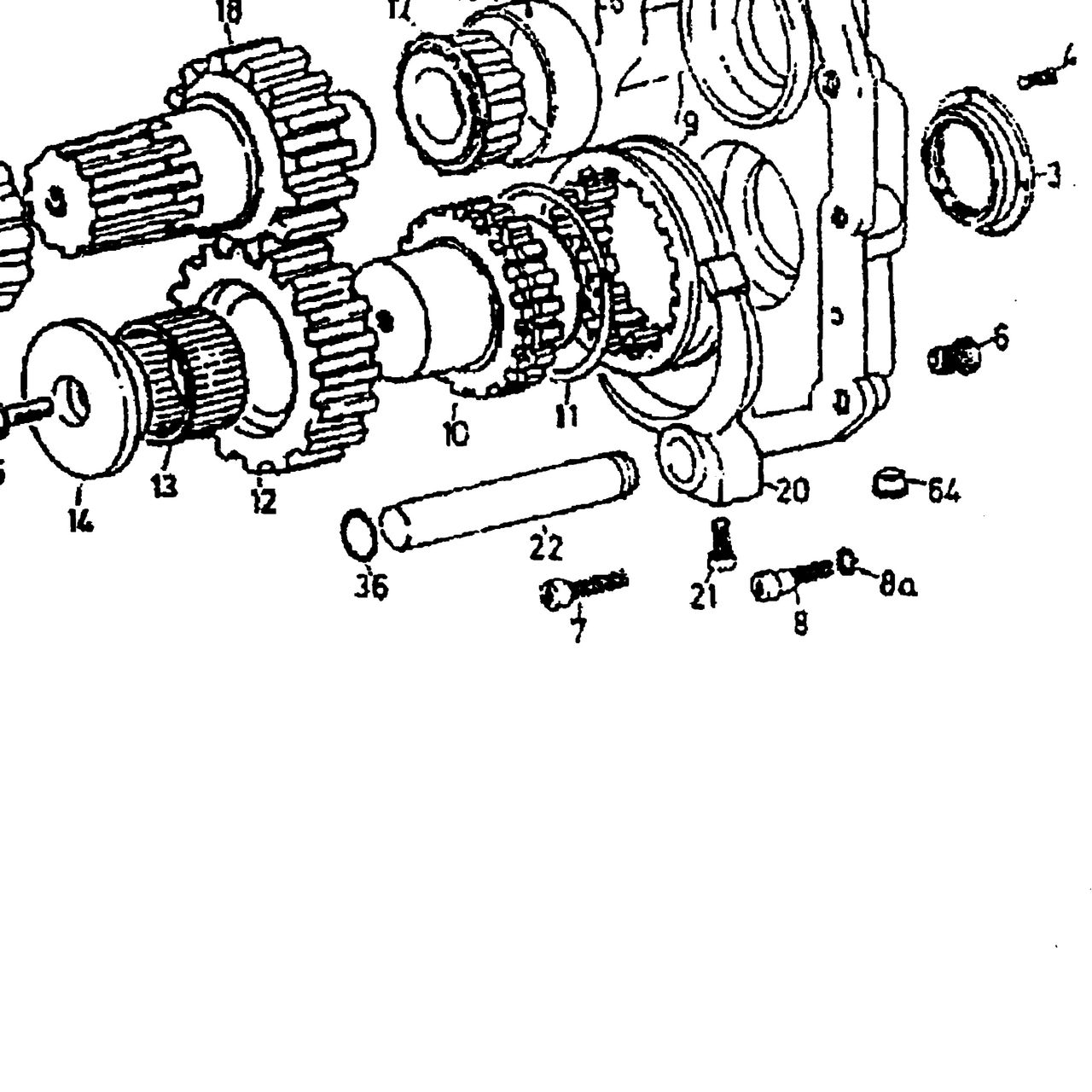 Вал вилки КОМ SHACMAN F2000 QH50-4211305 ORIGINAL — положение на схеме Механизм отбора мощности