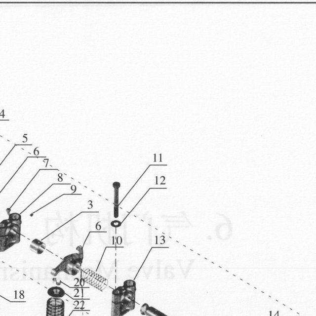 Болт М10х1.5х75 SHACMAN SHAANXI OE — положение на схеме Ось коромысел
