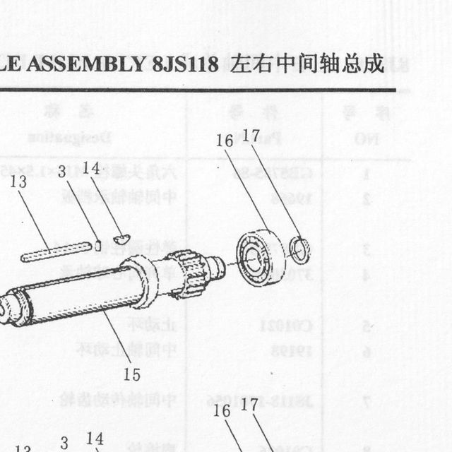 Подшипник NCL308L промежуточного вала задний КПП Fuller HOWO (Хово) — положение на схеме Промежуточный вал в сборе левый/правый 8JS118