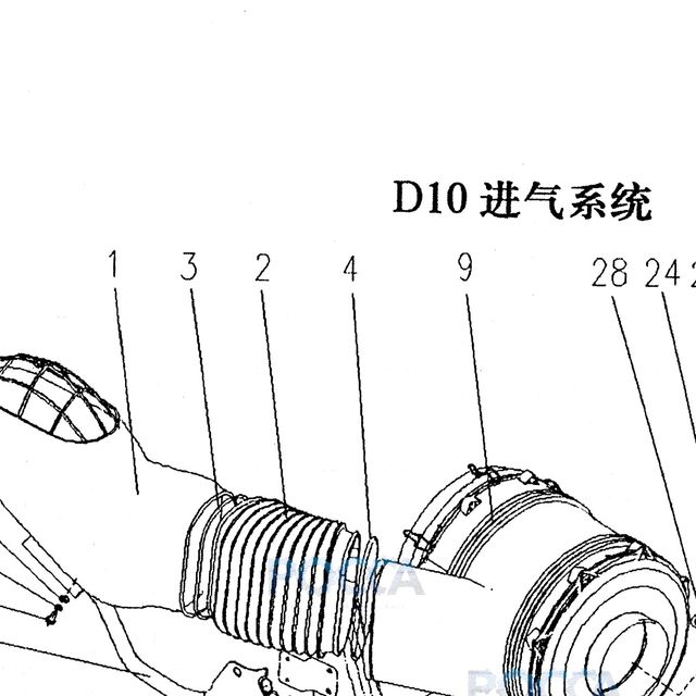 Хомут — положение на схеме Воздушный фильтр D10
