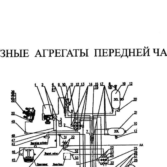 Клапан тормозной на воздушную систему (4-х контурный) HOWO (Хово) — положение на схеме Передняя тормозная система.