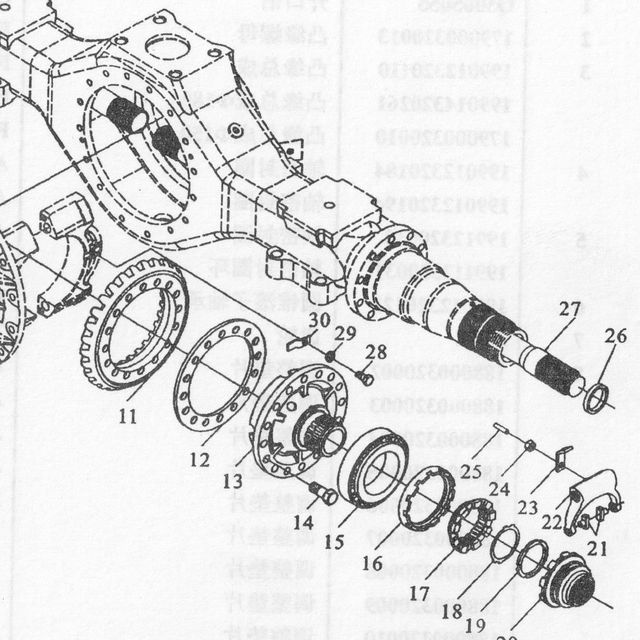 Пластина стопорная подшипника МКД HOWO 179000320027 VMTRUCK — положение на схеме Привод заднего моста