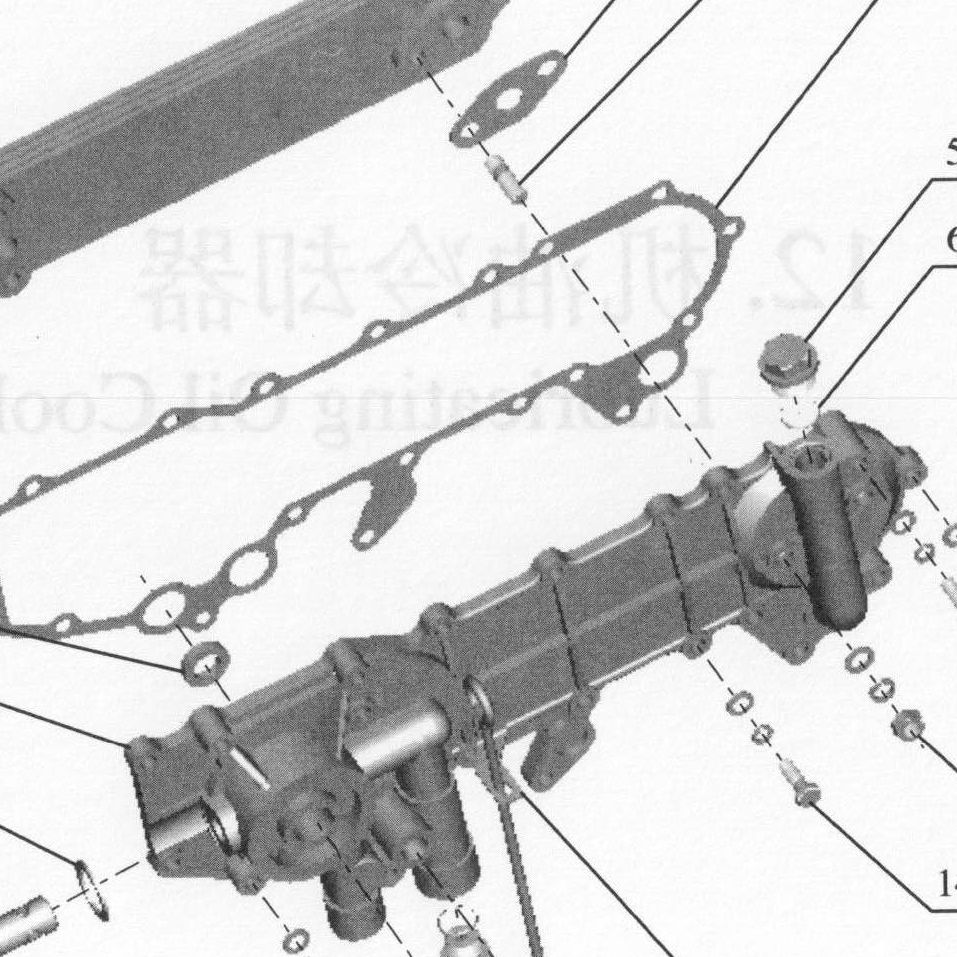 Узел масляного радиатора — положение на схеме Маслоохладитель  125z (JH2L JH2M)