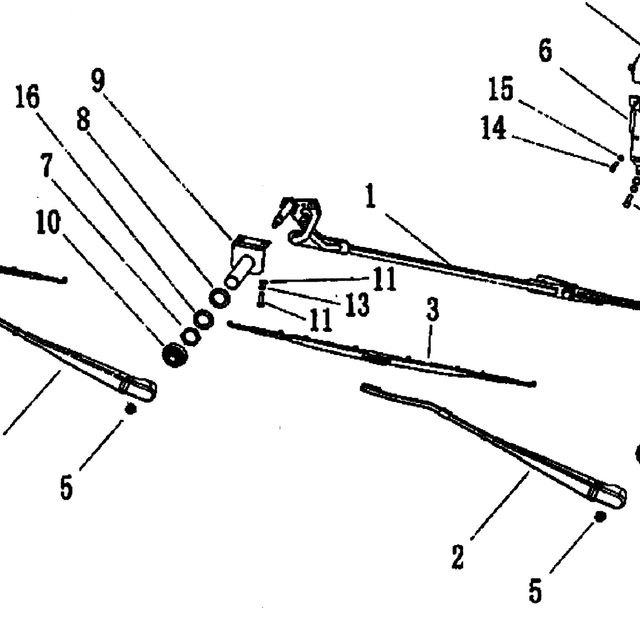 Болт М8х1.25х12 SHACMAN SHAANXI (мост HDZ237/HDZ300/HDZ9.5T) OE — положение на схеме Стеклоочиститель