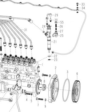 Уплотнительное кольцо форсунки WD615 Евро-3 HOWO (Хово) — положение на схеме Система подачи топлива   D12 Euro2