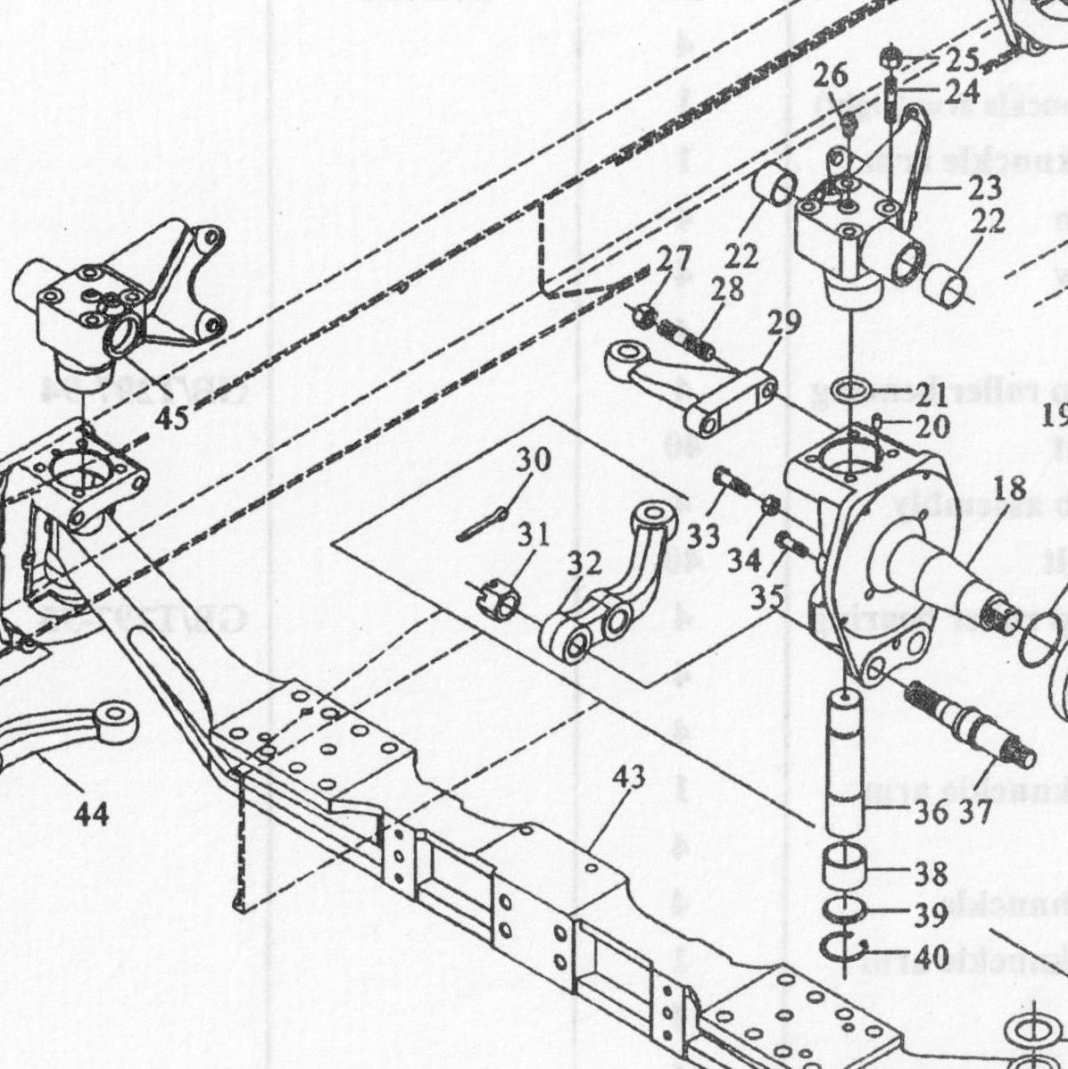 Гайка шестигранная прорезная тип II мелкий шаг — положение на схеме Передняя ось с двойным рулевым управлением