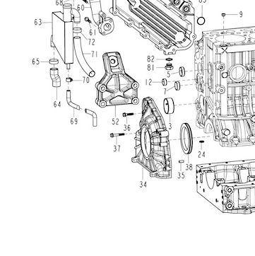 Болт 8x35 — положение на схеме Блок цилиндров D12 E2