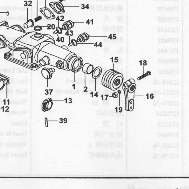 Сальник крышки переключения передач КПП JAC N-120, N-120X, N-200, N-350 — положение на схеме Крышка верхняя в сборе RTI11509C