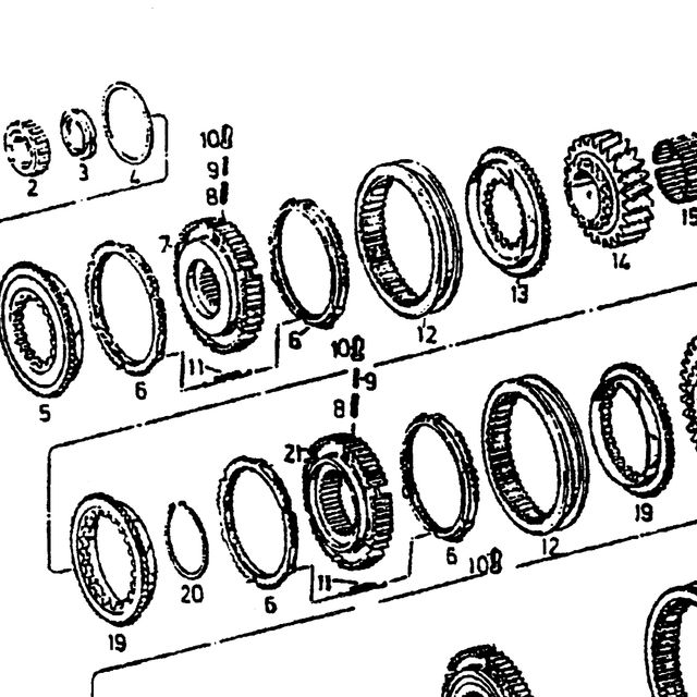 Сухарь синхронизации упорный КПП ZF5S-111GP, ZF5S-150GP HOWO (Хово) — положение на схеме Вторвал ZF S6-120