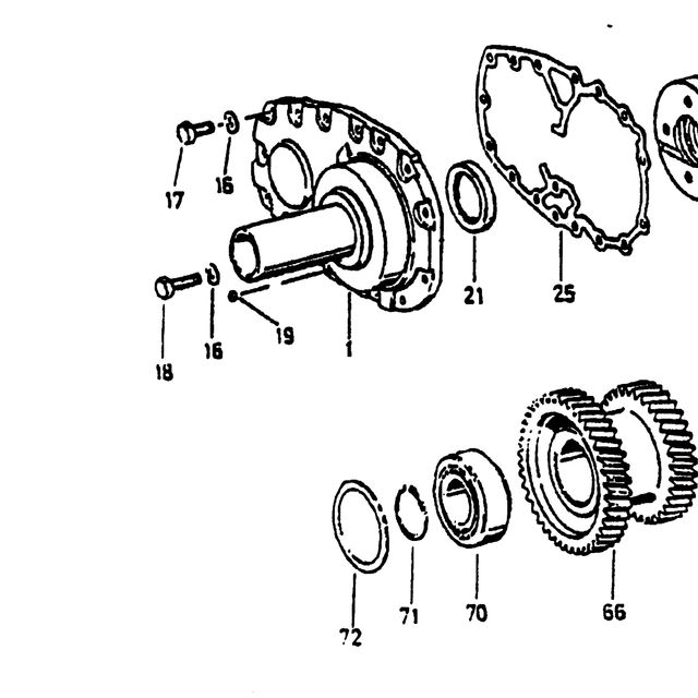 Крышка подшипника первичного вала d45 D57 КПП ZF 5S-150GP HOWO (Хово) — положение на схеме Первичный вал. Промвал. Шестерни.