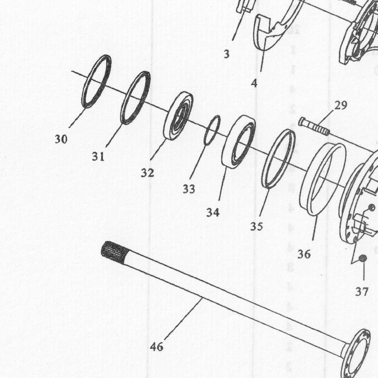 Уплотнительное кольцо — положение на схеме Тормоз задний с ABS,