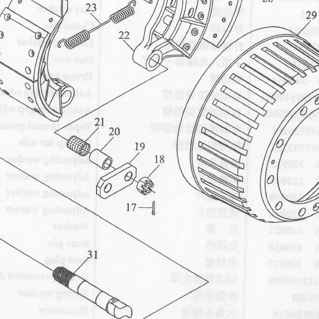 Гайка шестигранная прорезная тонкая - мелкий шаг — положение на схеме Передний тормоз (2)