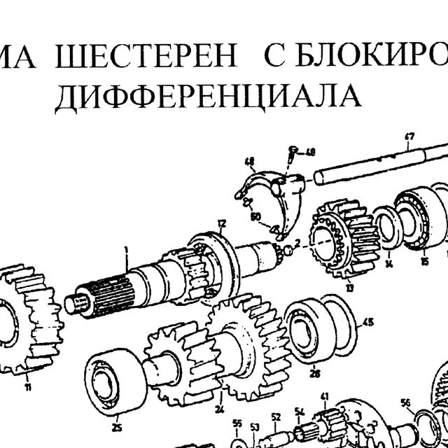 муфта переключения передач — положение на схеме Система шестерен с блокировкой дифференциала