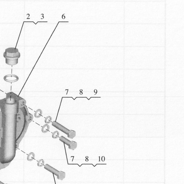 Болт с шестигранной головкой — положение на схеме Маслоохладитель JH40