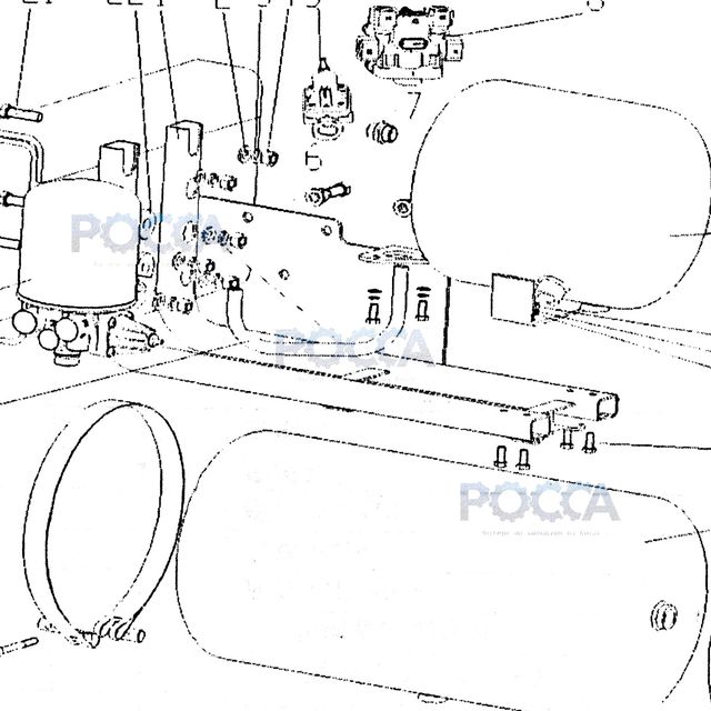 Клапан тормозной A7,2011 HOWO, T5G, X6000 — положение на схеме Осушитель воздуха, клапан