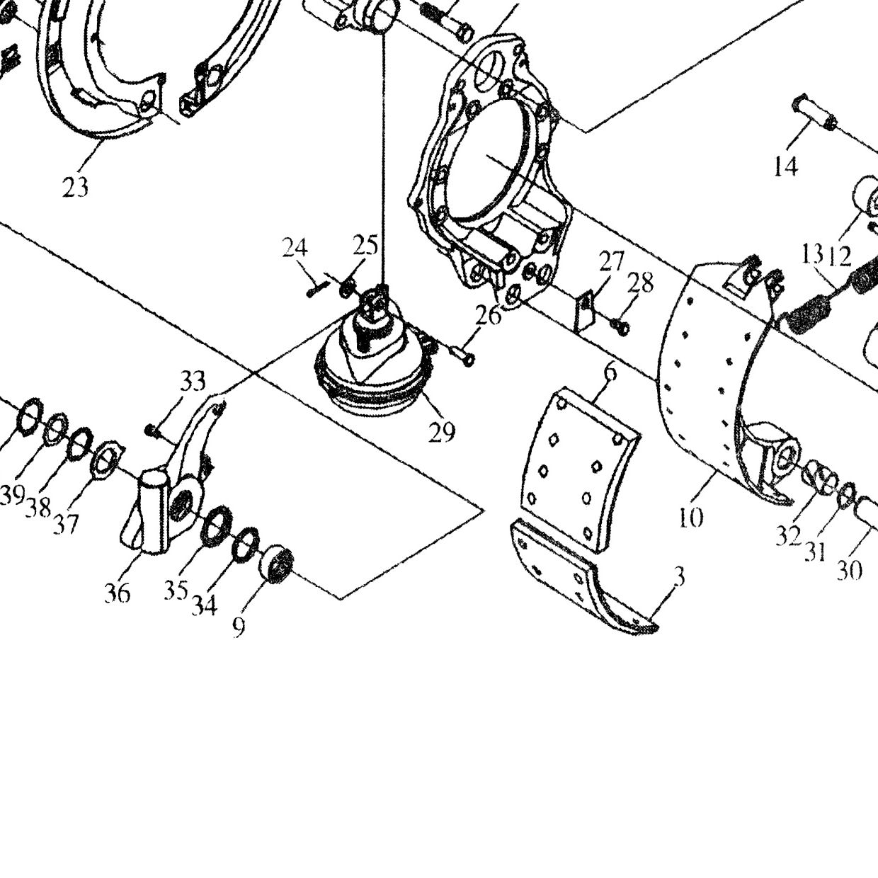 Защитная панель — положение на схеме Передняя ось MAN
