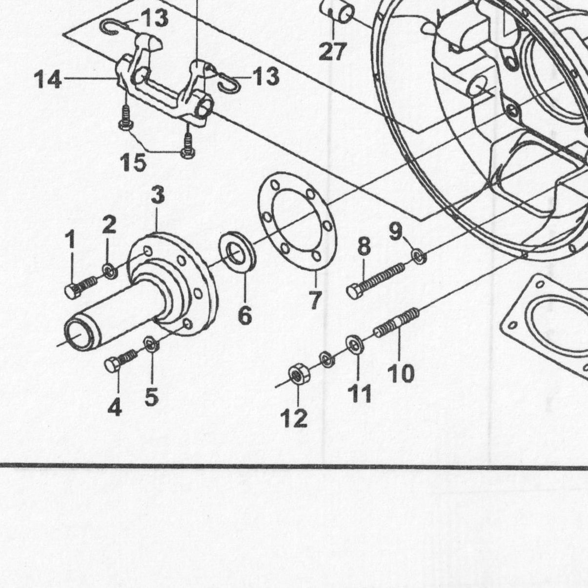 Гайка самоконтрящаяся с нейлоновым кольцом M16x1,5 — положение на схеме Сборка корпуса сцепления и коробки передач 8JS118