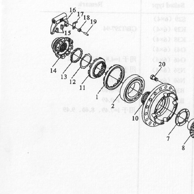 Гайка подшипника корончатая на бугеля (МКД), мост 13т. D=150 мм d=130мм — положение на схеме Средний мост приводной механизм III