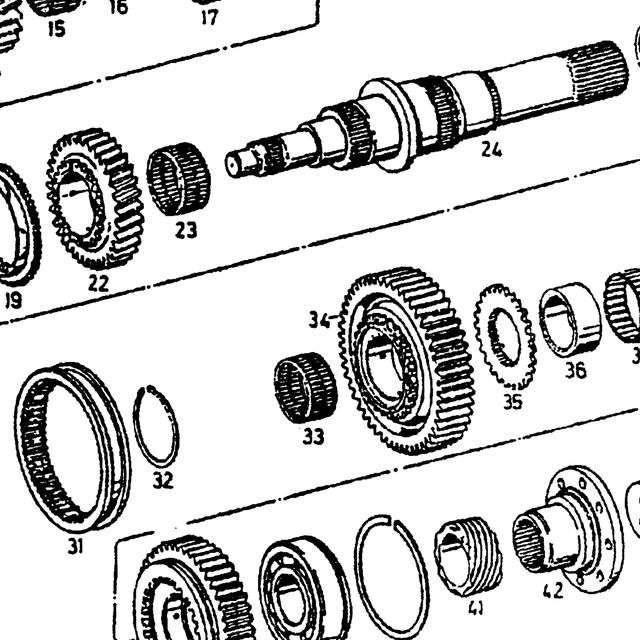 шестерня 1-й передачи вторичного вала — положение на схеме Вторвал ZF S6-120