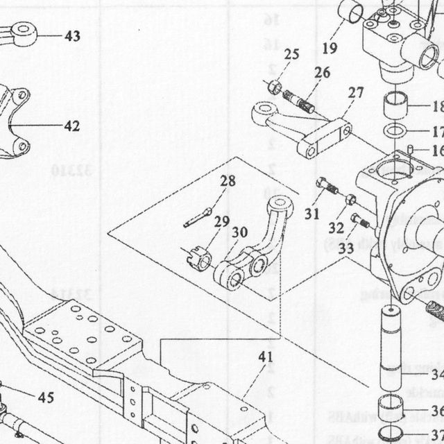 Гайка шестигранная прорезная тип II мелкий шаг — положение на схеме Передняя ось II