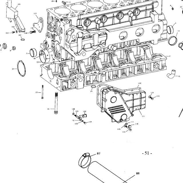 Кольцо теплообменника уплотнительное WP10/WD615 HOWO — положение на схеме Блок цилиндров. Крышка лобовины.WD615 Евро-3