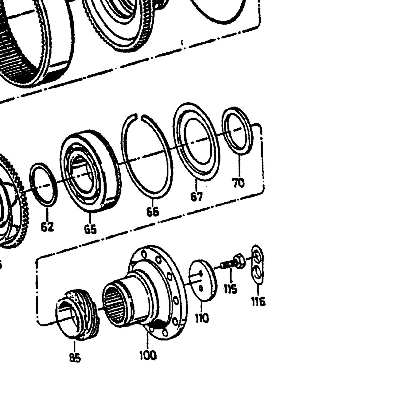 Маслоотражательный диск ZF — положение на схеме Шестерни демультипликатора