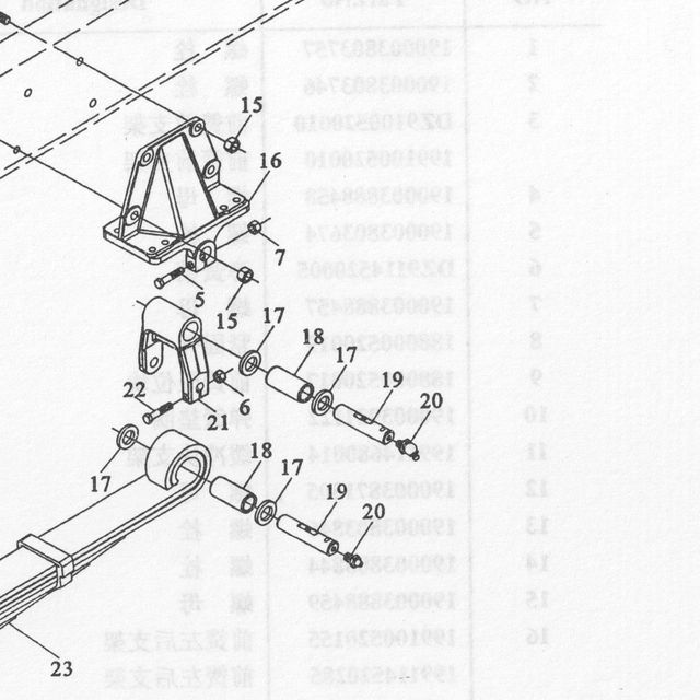 Шайба SHACMAN SHAANXI X3000 пальца рессоры OE — положение на схеме Передняя подвеска 4×2 6×4