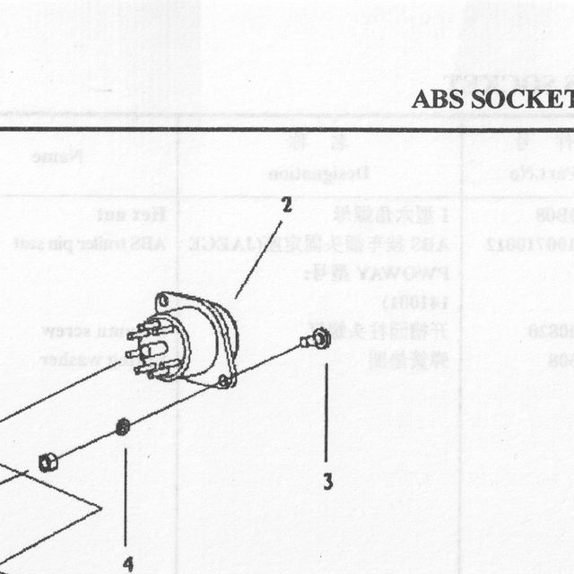 Держатель вилки ABS прицепа — положение на схеме Гнездо ABS