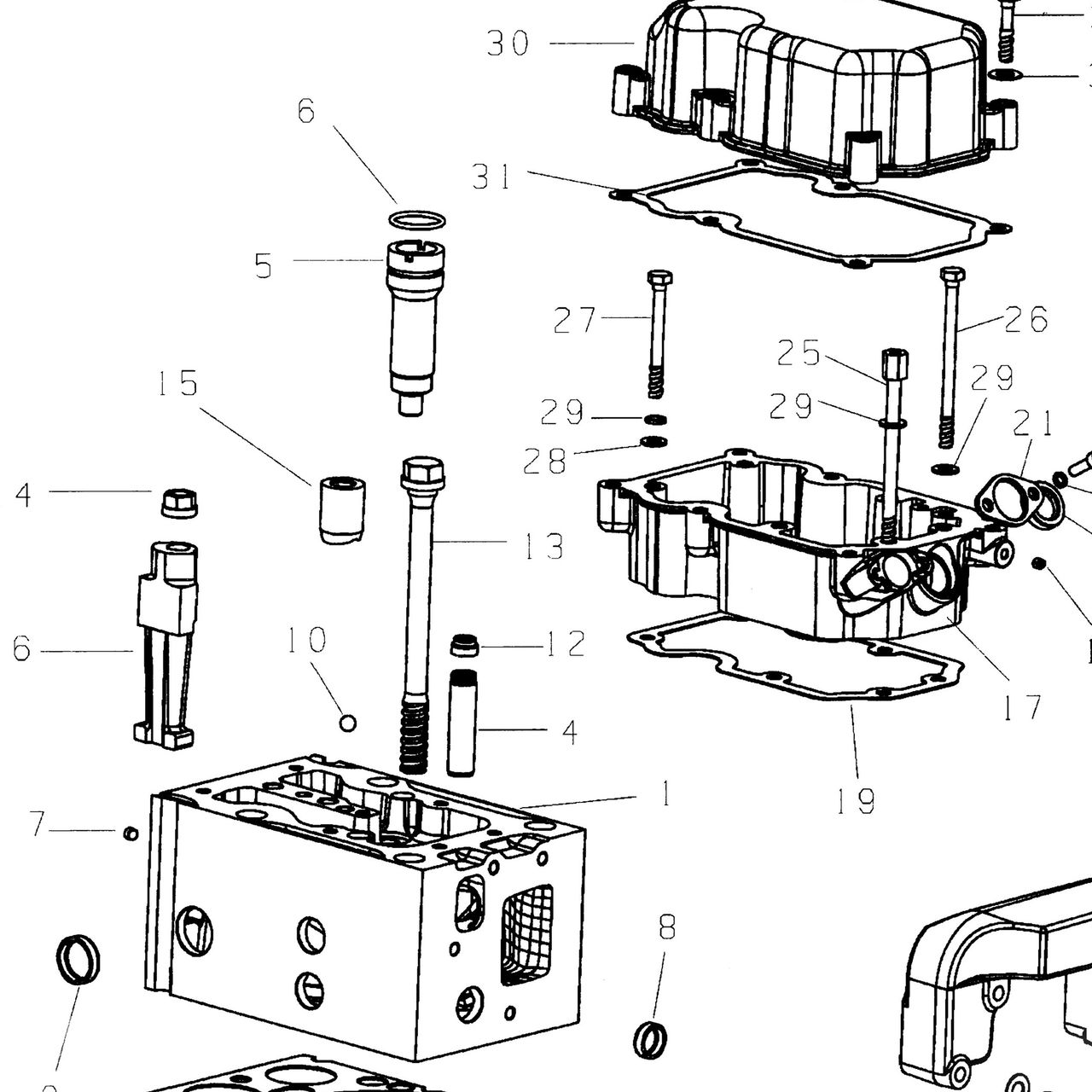 Болт ГБЦ головки блока цилиндров WD615 HOWO (Хово) WP10 SHAANXI (Шанкси) SHACMAN (Шакман) — положение на схеме ГБЦ и ГРМ