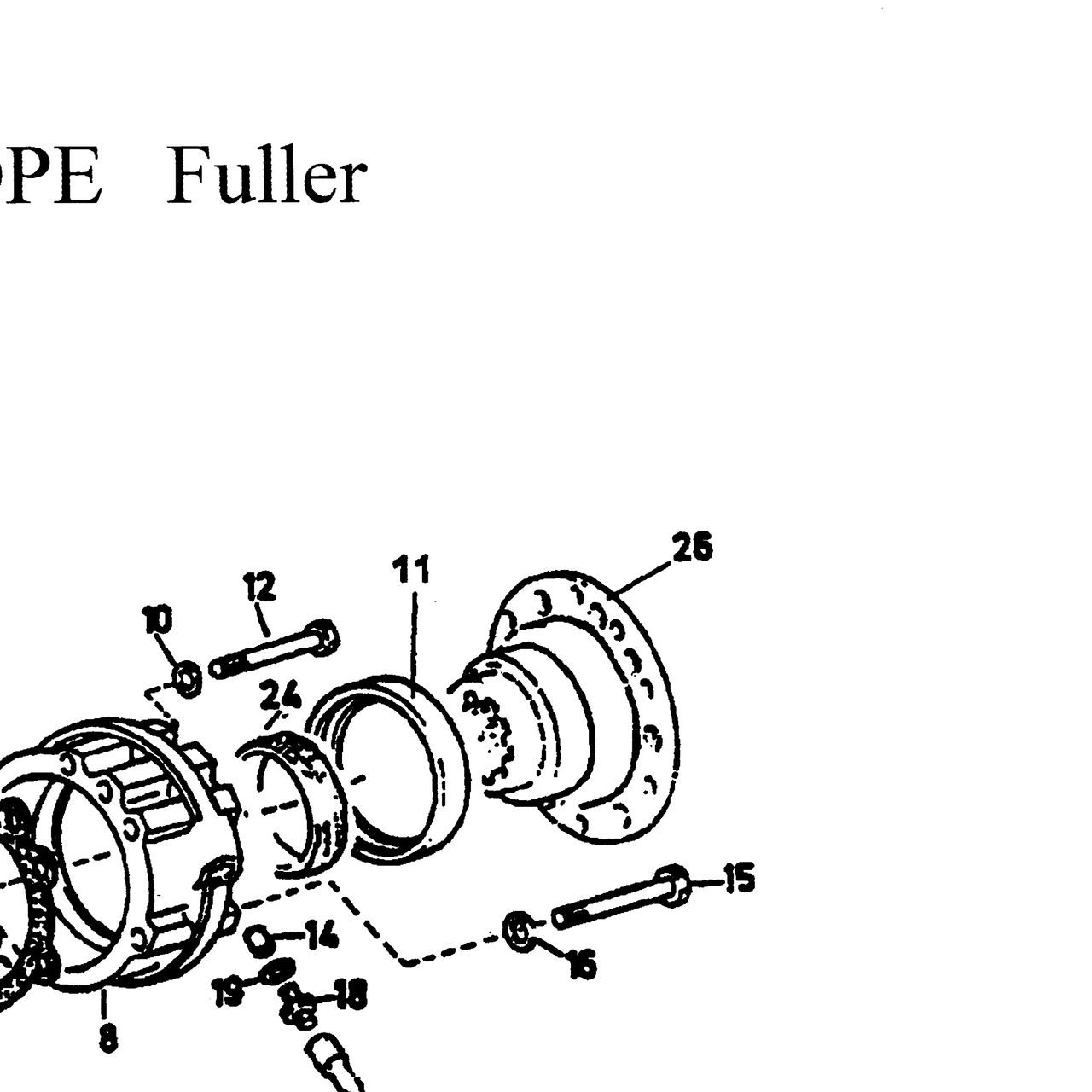 Фланец хвостовика d165 КПП Fuller HOWO (Хово) — положение на схеме Задняя крышка Fuller