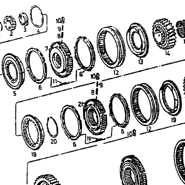 Пружина нажимной части толкателя (сухаря) внутреняя (КПП ZF5S-150GP) Howo — положение на схеме Вторвал ZF S6-120