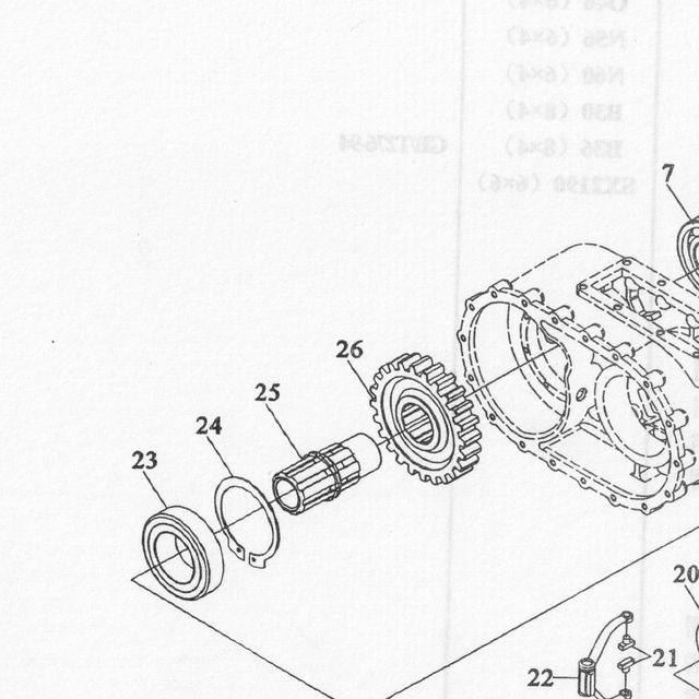 Шестерня цилиндрическая ведущая Z=31 i=4.8 — положение на схеме Средний мост приводной механизм I