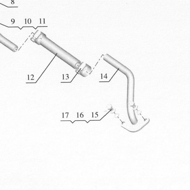 Болт пластины стопорной гайки проходного вала M8x16 (HanDe Axle) HDZ300/5.262 — положение на схеме Турбокомпрессор