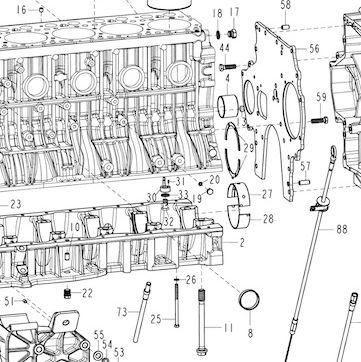 Пружинный штифт — положение на схеме Блок цилиндров D12 E2