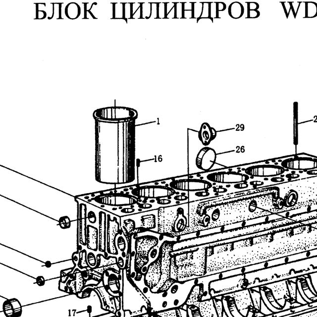 Штифт направляющий ГБЦ (разрезной) WD615/WP10/WD12 — положение на схеме Блок цилиндров